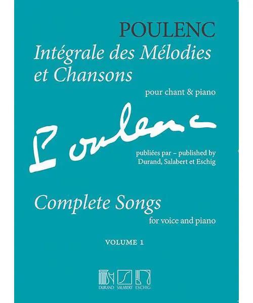 Edition Max Eschig POULENC F. - INTEGRALE DES MELODIES ET CHANSONS VOL.1 - CHANT & PIANO Sonderaktion