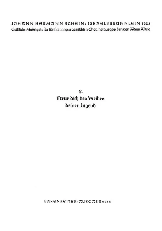 Solange Der Vorrat Reicht FREUE DICH DES WEIBES DEINER