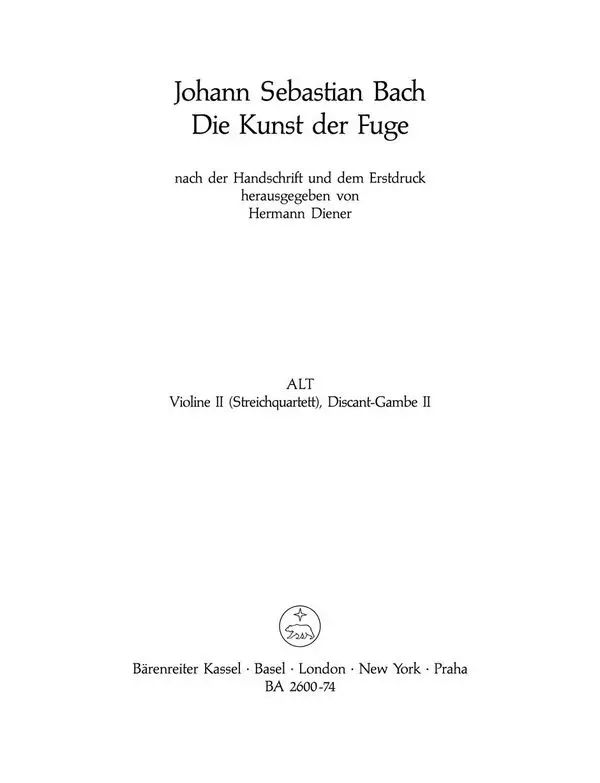 Die Kunst der Fuge BWV1080 Versand Am Gleichen Tag