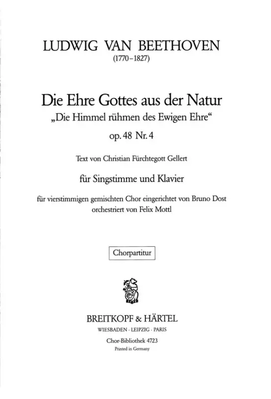 Neu Im Sortiment Die Himmel rühmen op.48,4
