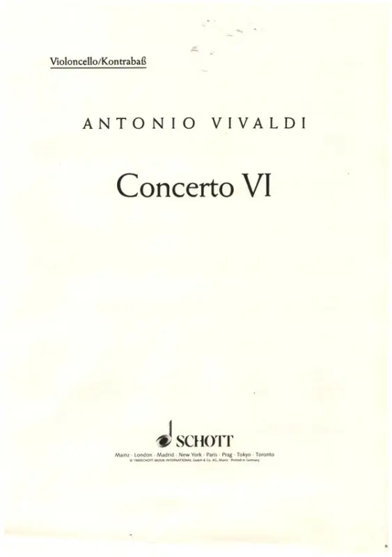 Super-Preis Concerto Nr. 6 op. 10/6 RV 437/PV 105