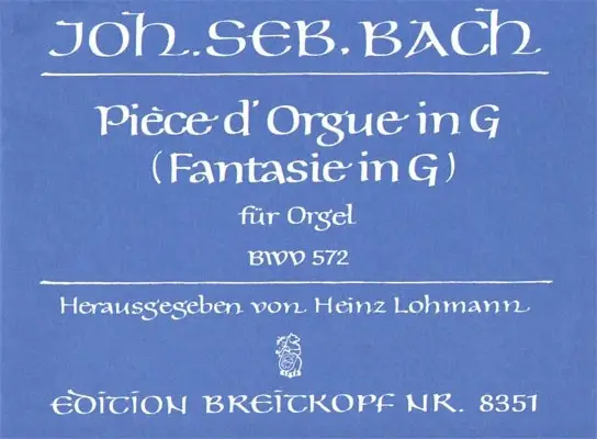 Markenware Pièce d'orgue G-Dur BWV572