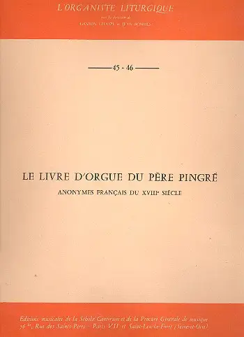Livre d'orgue du Père Pingre Top-Preis