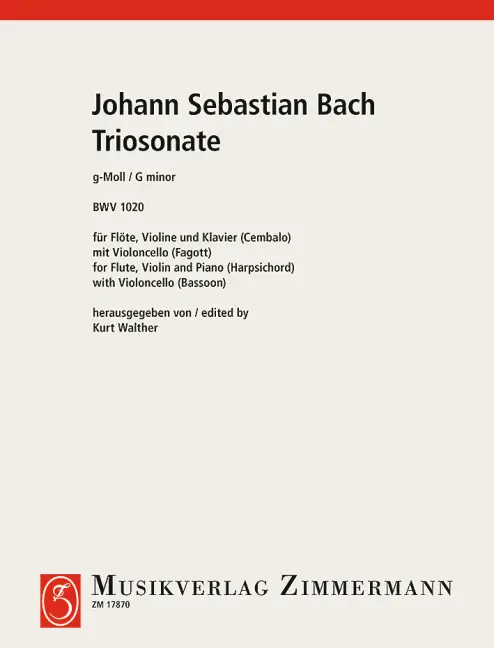 Begrenztes Angebot Triosonate g-Moll BWV1020