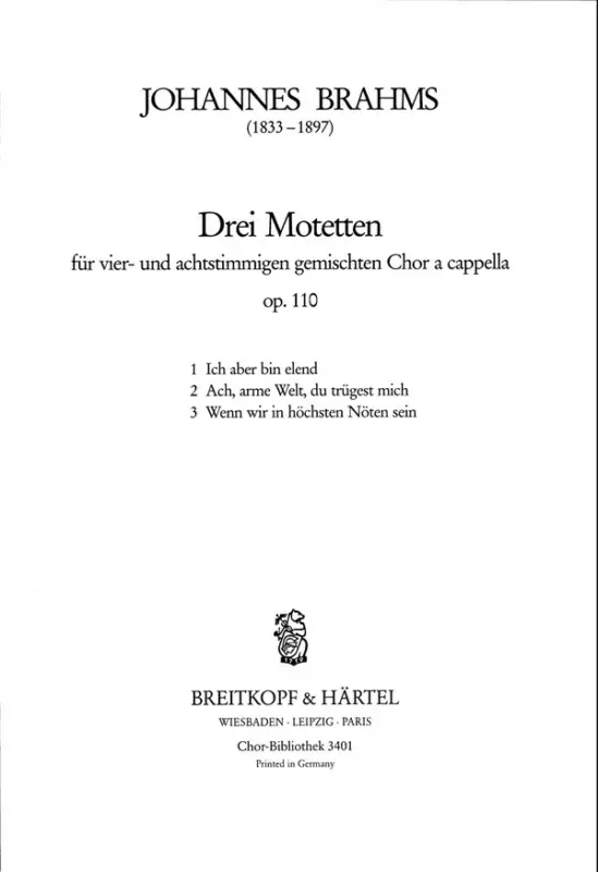 Bestpreis 3 Motetten op.110
