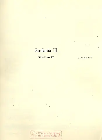 Zertifiziert Sinfonie C-Dur Nr.3 Wq182,3