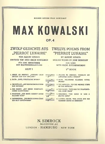 12 Gedichte aus Pierrot Lunaire op.4 Band 1 Kracherpreis