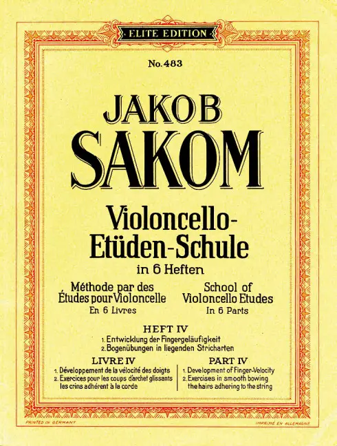 Top-Seller Violoncello-Etüdenschule Band 4 - Entwicklung der Fingerläufigkeit...