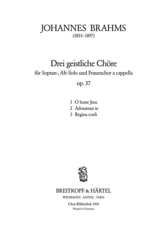 3 geistliche Chöre op.37 Schnäppchen