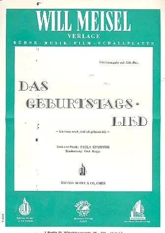 Das Geburtstagslied Billig