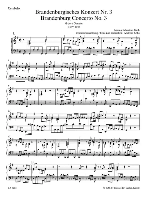 Jetzt Kaufen Brandenburgisches Konzert G-Dur Nr.3