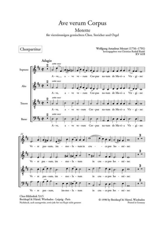Ave verum corpus KV618 Preisreduziert