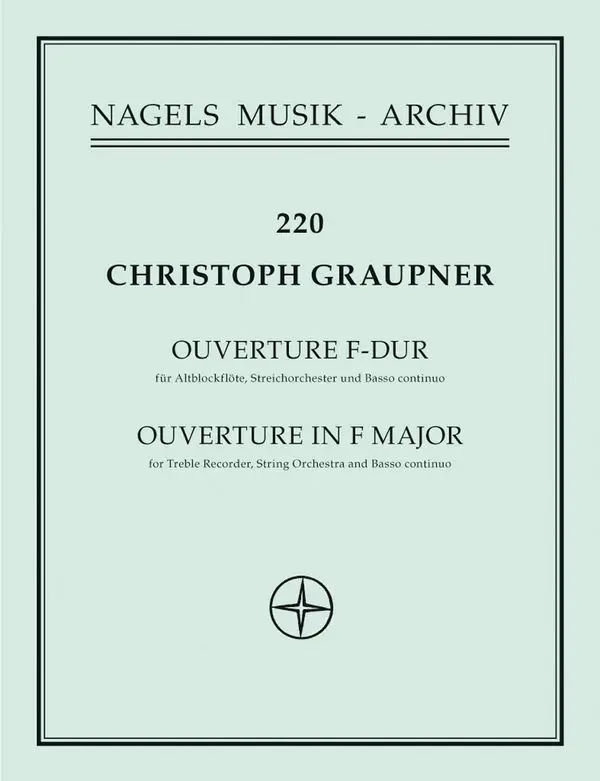 Kracherpreis Ouvertüre F-Dur für Altblockflöte