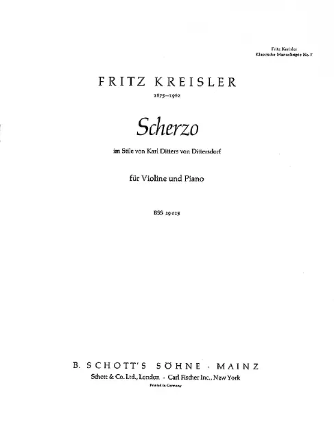 Scherzo im Stile von Karl Ditters v. Dittersdorf Nr. 7 Kostenloser Rückversand