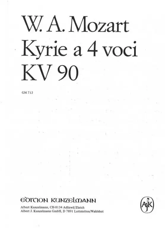 Solange Der Vorrat Reicht Kyrie KV90