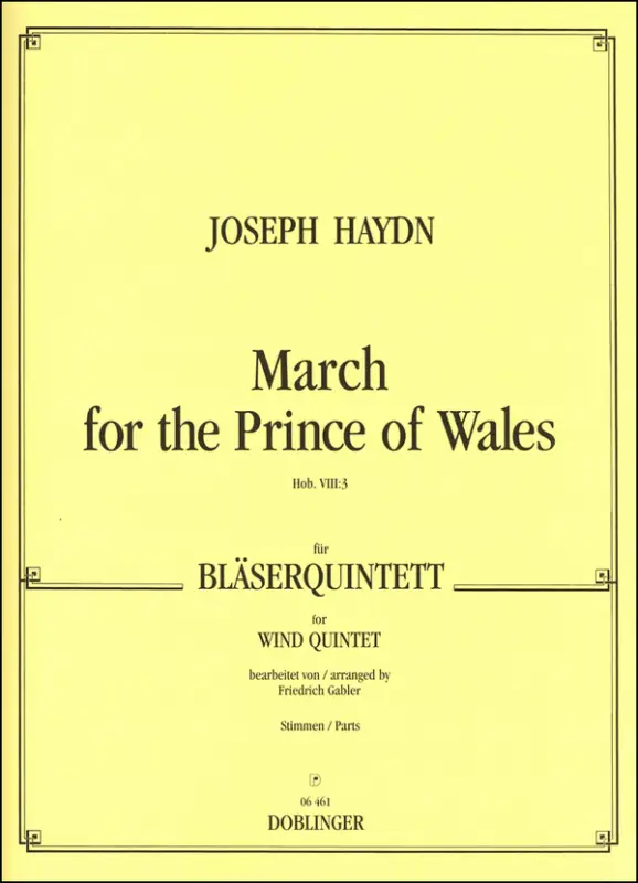 March for the Prince of Wales Hob.VIII:3 Direkt Vom Hersteller