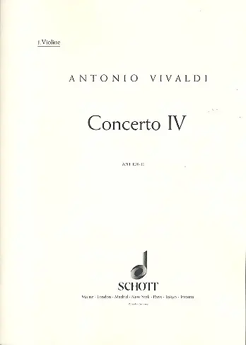 Gratis Versand Concerto Nr. 4 G-Dur op. 10/4 RV 435/PV 104