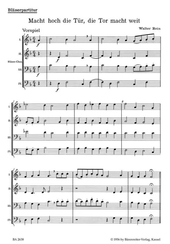 Garantierte Lieferung Macht hoch die Tür für gem Chor,