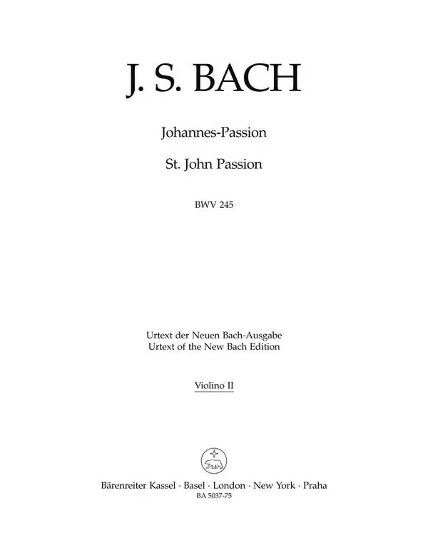 Neue Ware Johannes-Passion BWV245