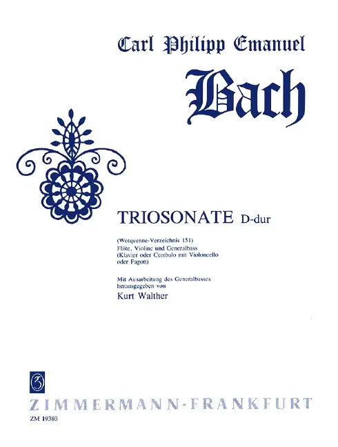 Triosonate D-Dur Wq151 Preiswert
