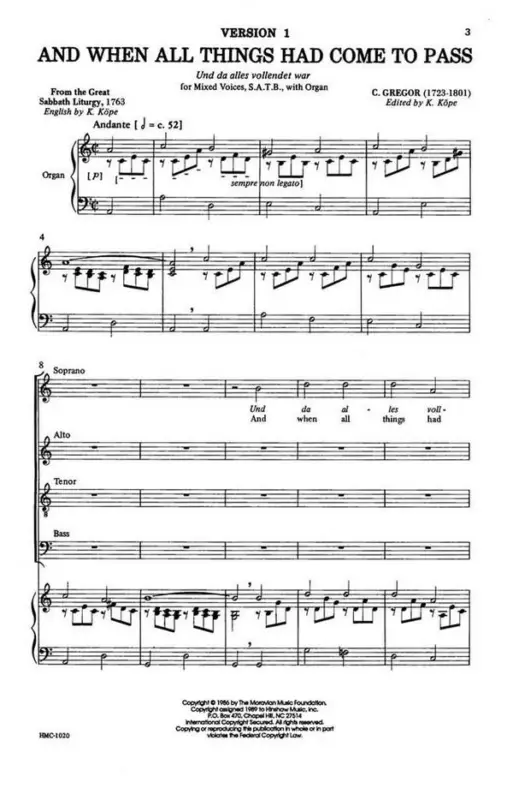 C. Gregor, And When All Things Had Come To Pass Kracherpreis