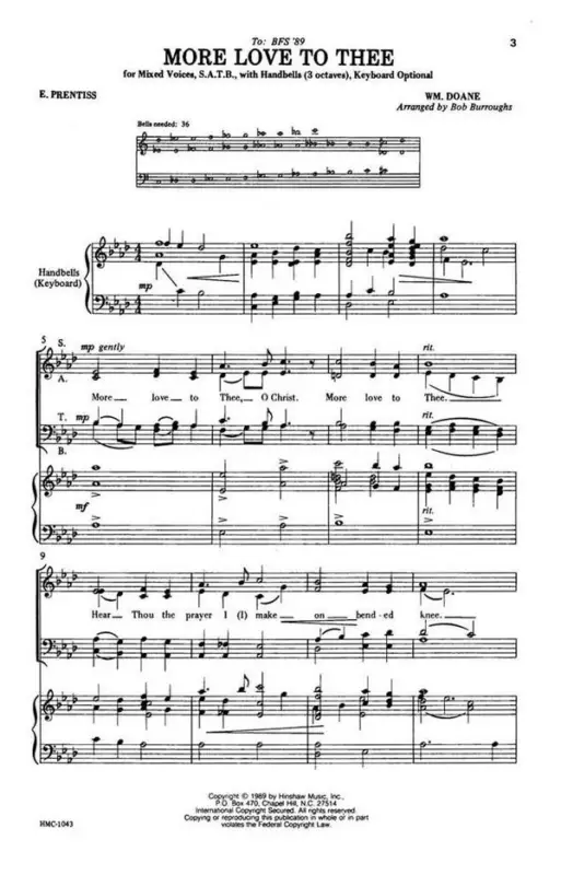 Ausverkauf William Howard Doane, More Love To Thee