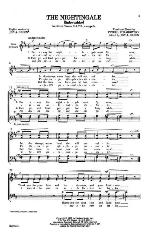 Bestseller Pyotr Ilyich Tchaikovsky, The Nightingale