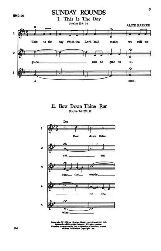 Alice Parker, Sunday Rounds Beliebt