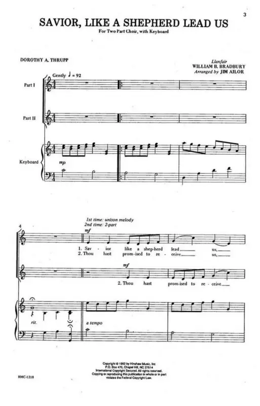 Sofort Bestellen William B. Bradbury, Savior, Like A Shepherd Lead Us