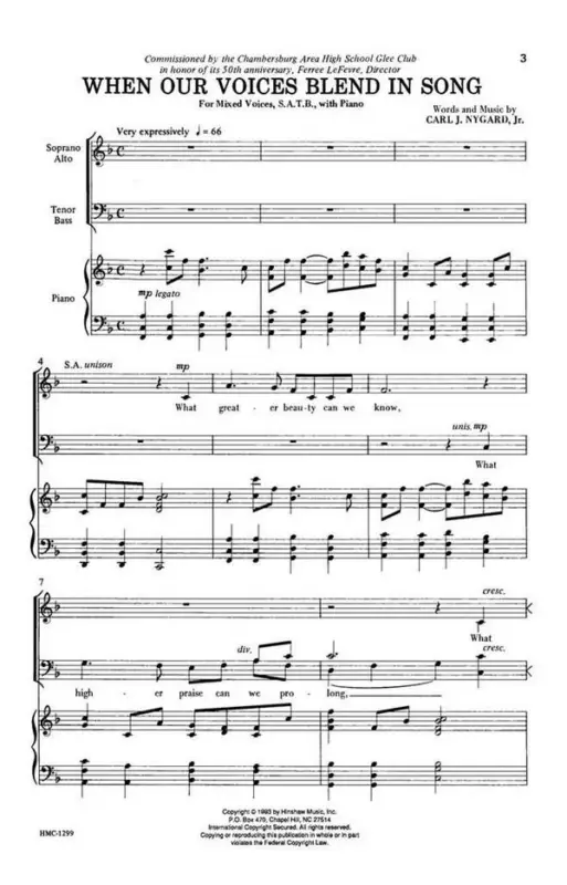 Wochenendangebot Carl Nygard, When Our Voices Blend In Song