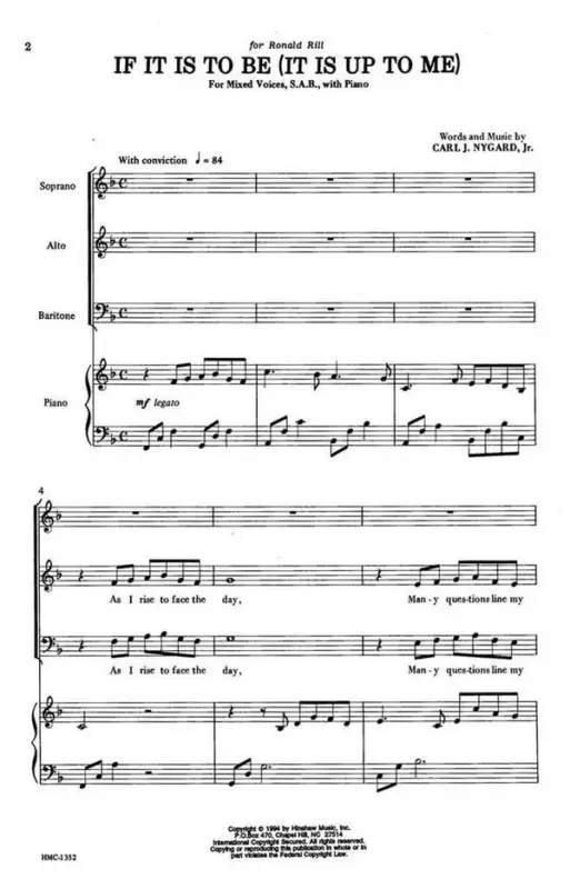 Carl Nygard, If It Is To Be (It Is Up To Me) Billig