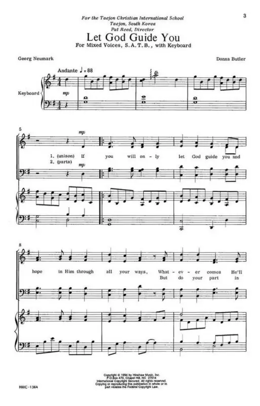Solange Der Vorrat Reicht Donna Butler, Let God Guide You