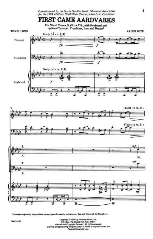 Allen Pote, First Came Aardvarks Preisreduziert