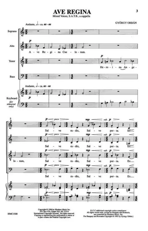 Top-Seller György Orbán, Ave Regina