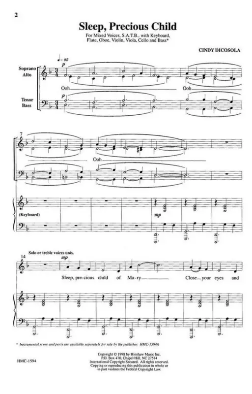 Angebot Cindy Di Cosola, Sleep, Precious Child