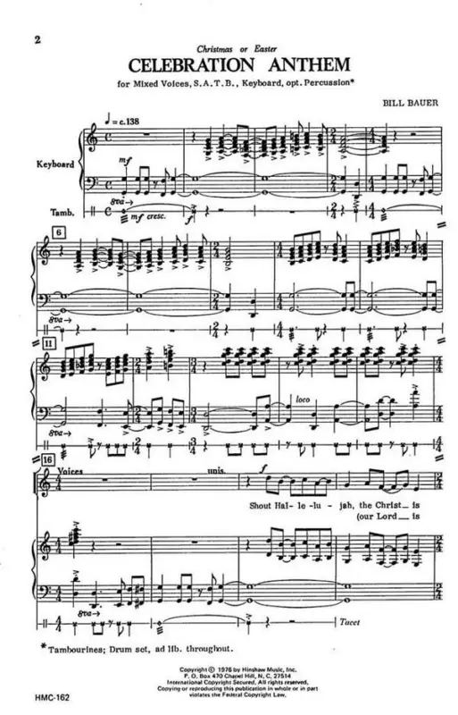 Bestseller Bill Bauer, Celebration Anthem