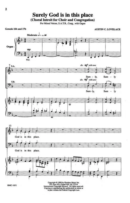 Bestpreis Austin C. Lovelace, Introit And Blessing