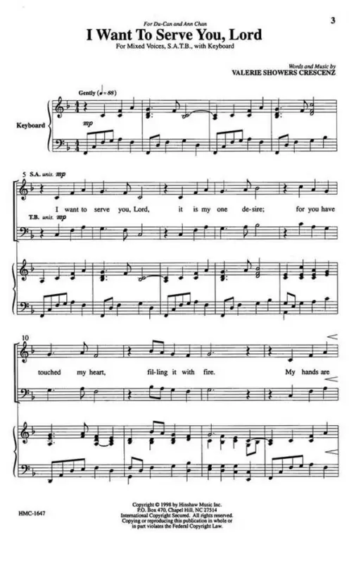 Valerie J. Crescenz, I Want To Serve You, Lord Sonderangebot