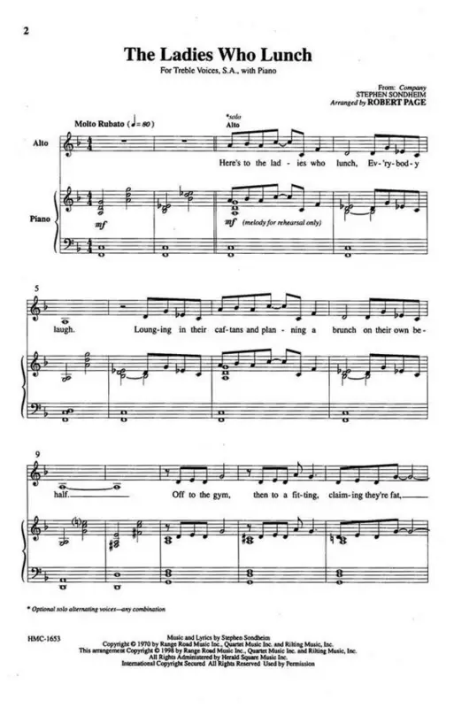 Steven Sondheim, The Ladies Who Lunch Neue Ware