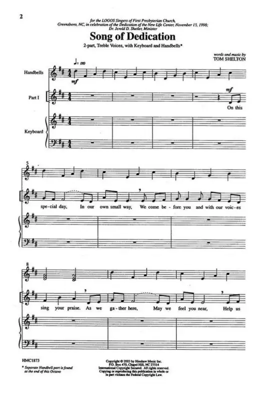 Tom Shelton, Song Of Dedication Abverkauf