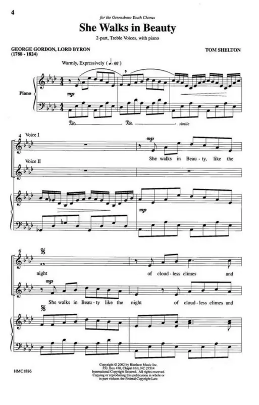 Tom Shelton, She Walks In Beauty Neu