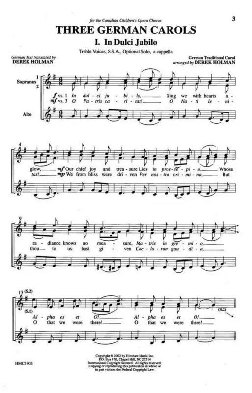 Three German Carols Preisknaller