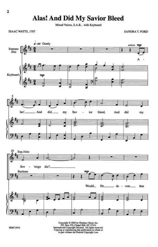 Beliebt Sandra T. Ford, Alas! And Did My Savior Bleed