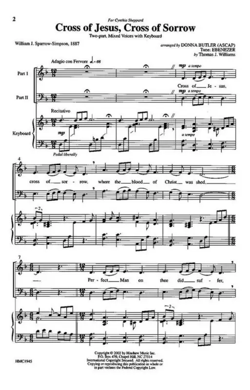 Thomas J. (1890) Williams, Cross Of Jesus, Cross Of Sorrow Nur Für Kurze Zeit