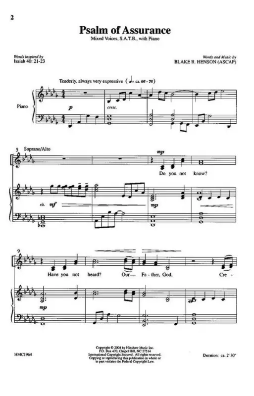 Blake R. Henson, Psalm Of Assurance Nur Für Kurze Zeit