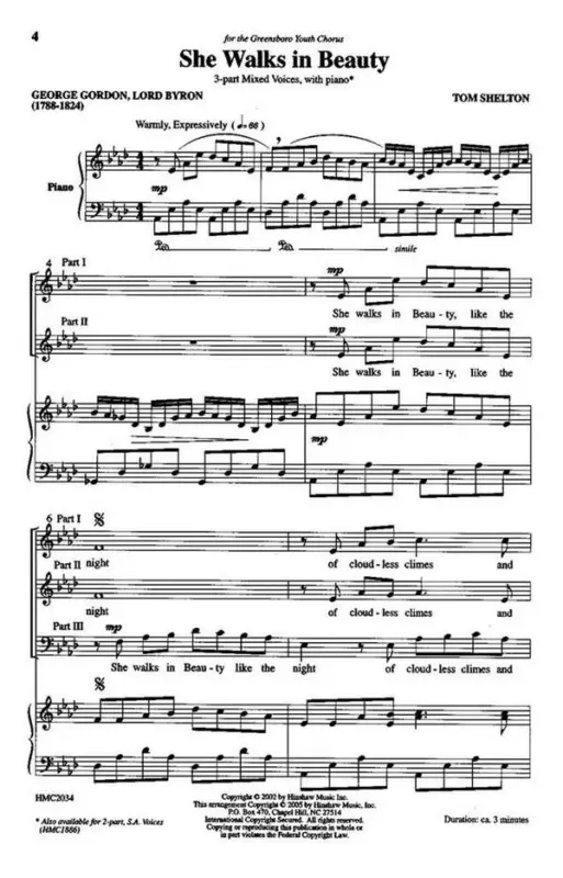 Tom Shelton, She Walks In Beauty Finale Aktion