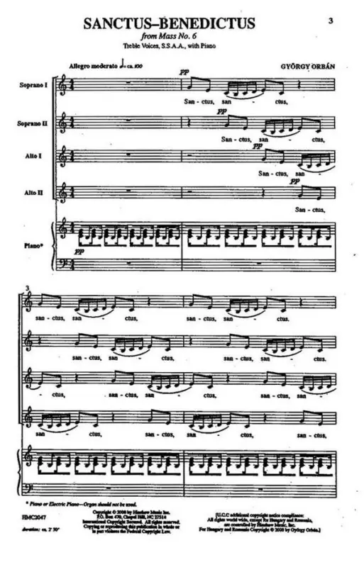 Wochenendangebot György Orbán, Sanctus-Benedictus (From Mass #6)