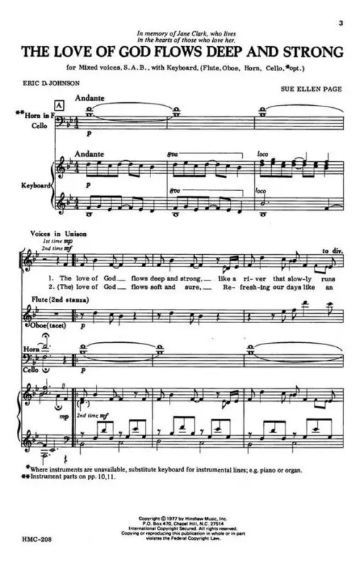 Sue Ellen Page, The Love Of God Flows Deep And Strong Letzte Chance