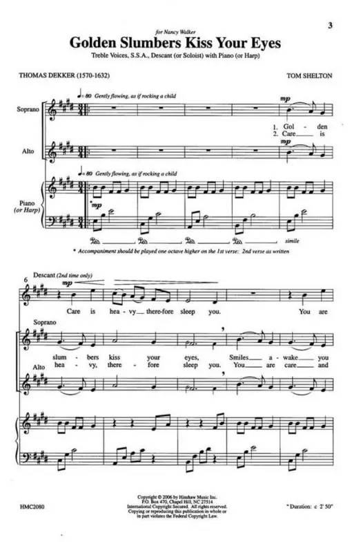 Tom Shelton, Golden Slumbers Kiss Your Eyes Gratis Versand