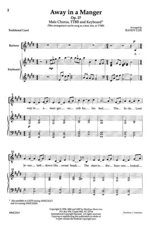 Zertifiziert William J. Kirkpatrick, Away In The Manger